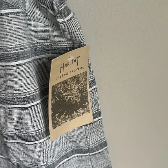 NEW Habitat - Linen Black Striped Dress - Picture 7 of 13